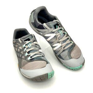 Merrell Womens Barefoot Trail Running Shoes 7.5 Gray Teal Vibram Flat Soles Lite